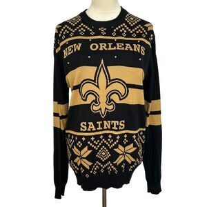 NFL New Orleans Saints Light Up Uglyā Christmas Sweater Holiday Womens Medium